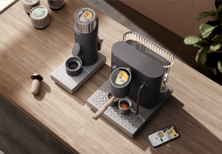 ‘Uncover the Nunc Espresso Machine Espresso Grinder Duo Residence Barista’